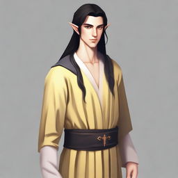 A 25-year-old young male elf with a slender but strong build