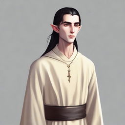 A 25-year-old young male elf with a slender but strong build