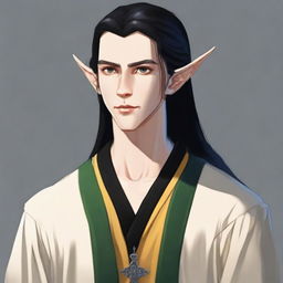 A 25-year-old young male elf with a slender but strong build