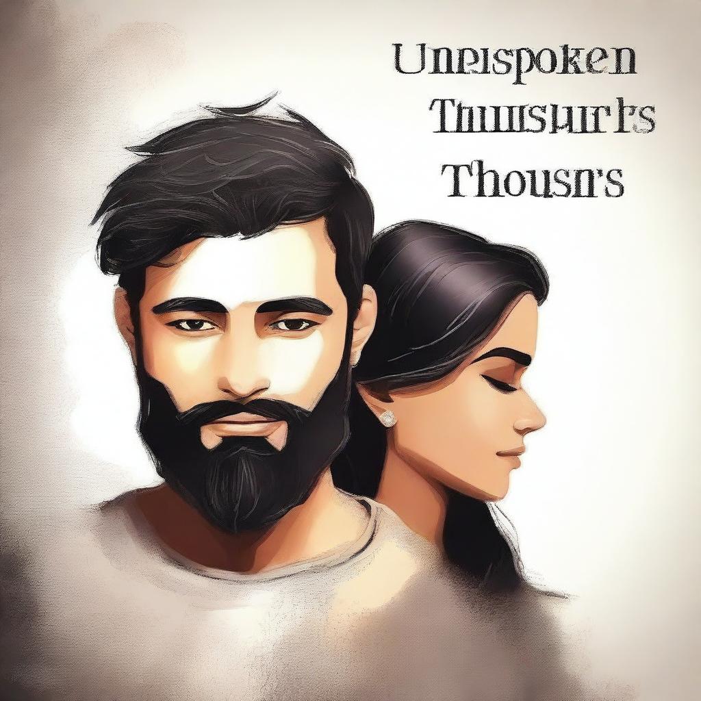 Create a realistic book cover titled 'Unspoken Thoughts'