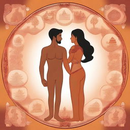 A detailed illustration showing the importance of sex in a relationship, highlighting its role in strengthening spiritual energy according to Hinduism, physical health, and professional success