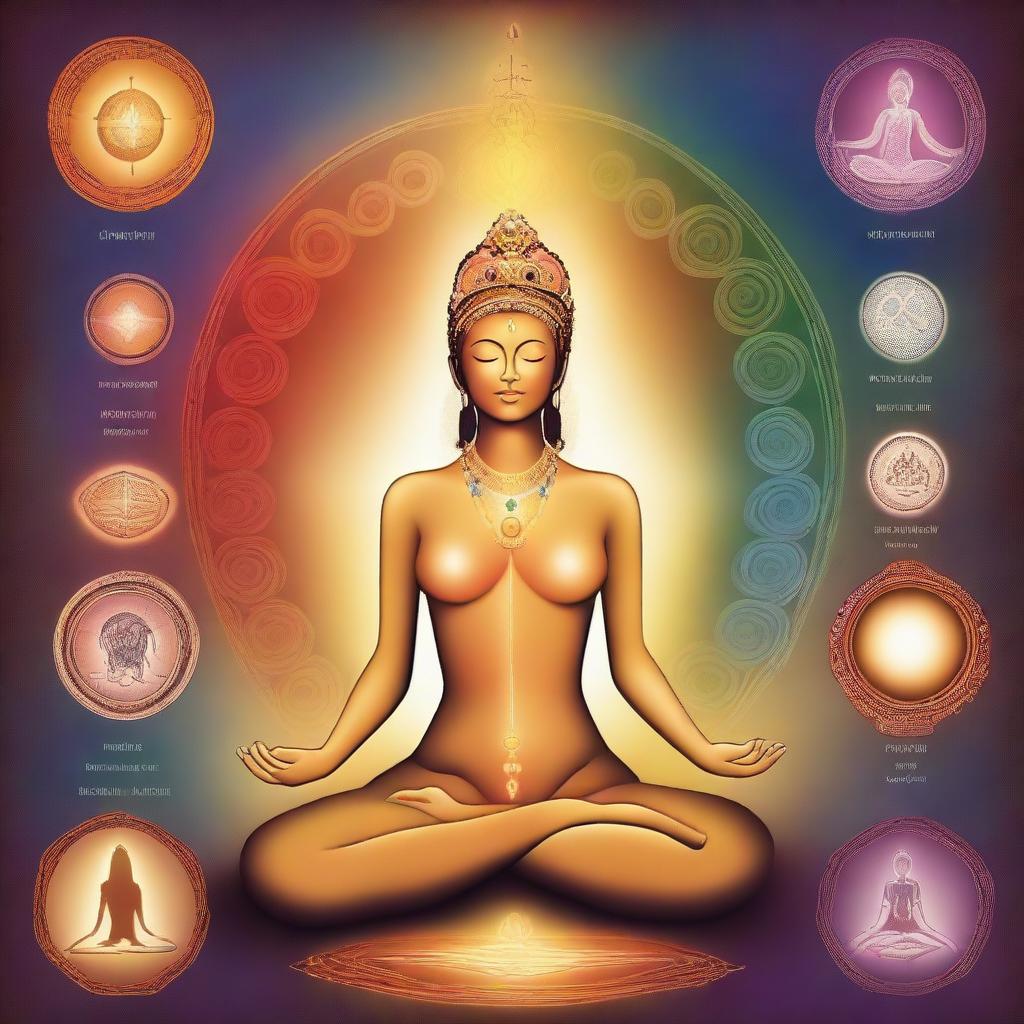 An artistic representation of spiritual practices and sexual health, featuring elements of Tantra and Kundalini