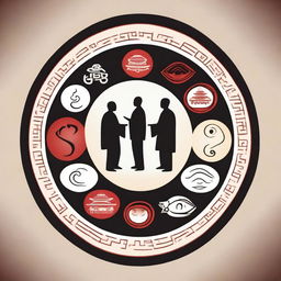 An illustration depicting the concept of male sexual health and masculinity within the context of Yin and Yang and Taoism