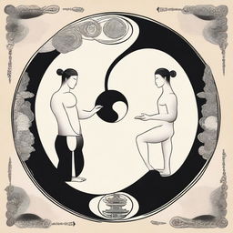 An artistic representation of masculinity and sexuality in the context of Yin and Yang and Taoism