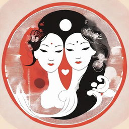 An artistic representation of female sexual health and the fullness of femininity in the context of Yin and Yang and Taoism