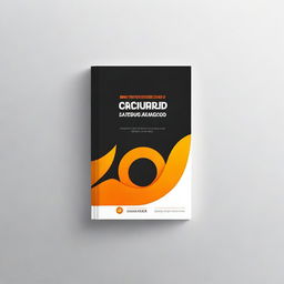 Create an ebook cover for a digital marketing book with the title 'Descubra o Poder da Criação de Conteúdo Digital!' The design should feature black and orange colors prominently