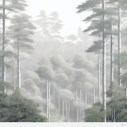 A white cover featuring a forest in the background