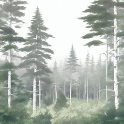 A white cover featuring a forest in the background