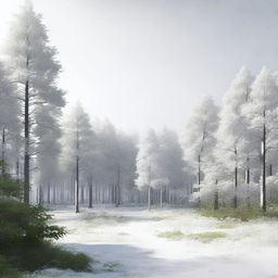 A white cover with a realistic forest on one side