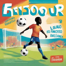 A vibrant and inspiring book cover capturing the essence of soccer and the journey of a young dreamer