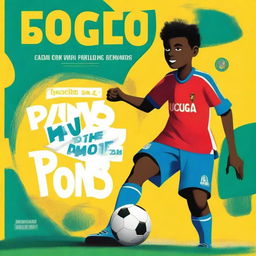 A vibrant and inspiring book cover capturing the essence of soccer and the journey of a young dreamer