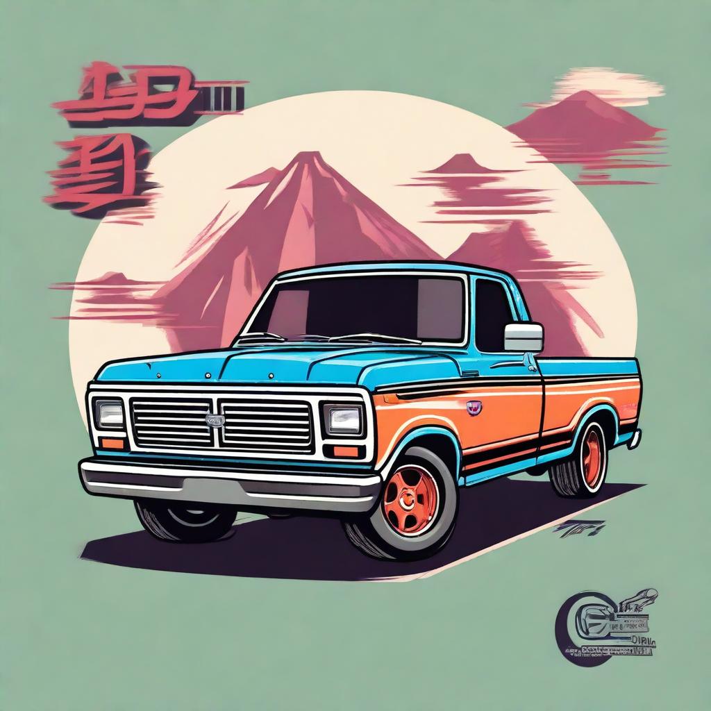 Create an image of a 1982 Ford F100 truck styled after Kaido