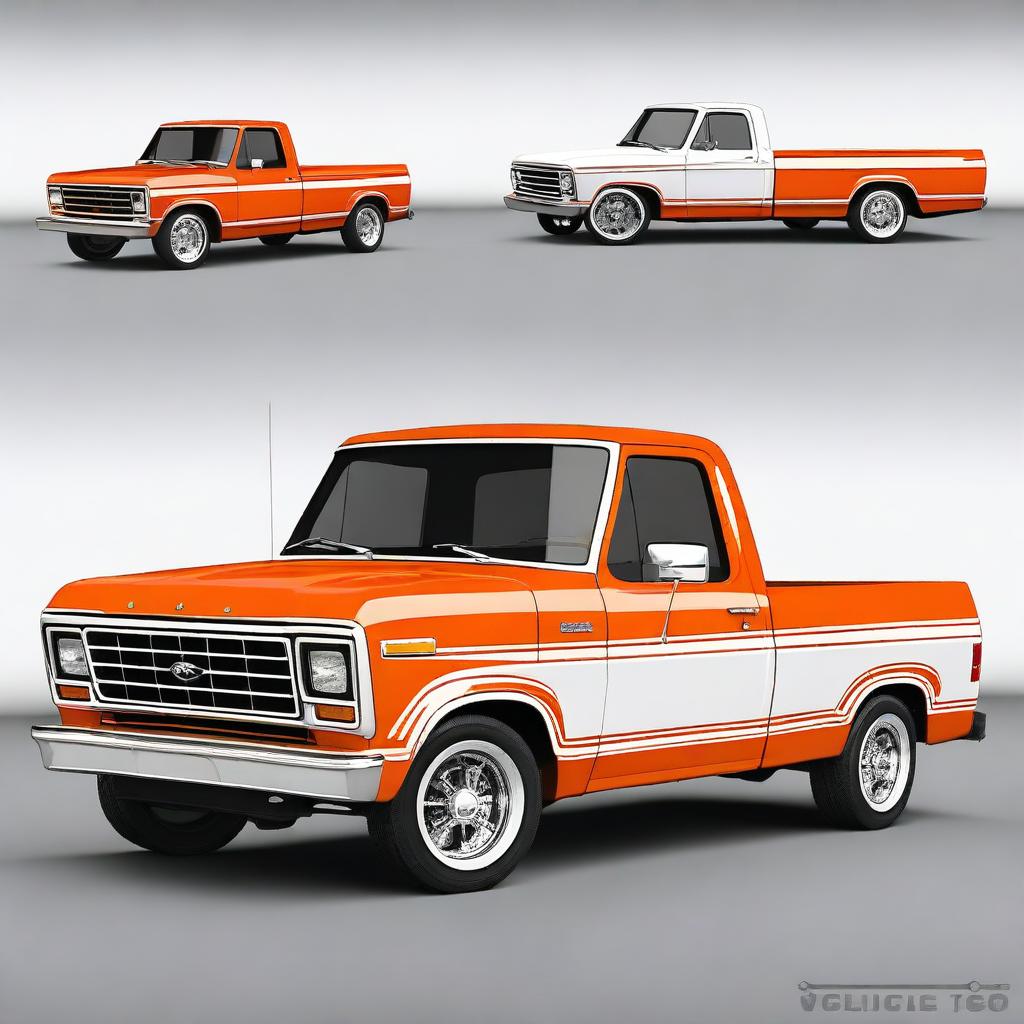 Create an image of a 1982 Ford F100 mini truck