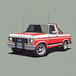 Create an image of a 1982 Ford F100 drift truck