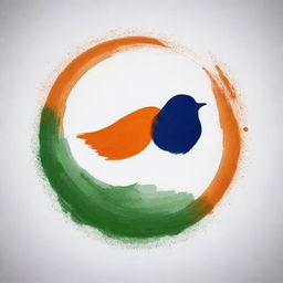 A dove painted in the beautiful tricolors of the Indian flag: a bright saffron on top, clean white in the middle, and deep green on the bottom, also featuring the navy blue Ashoka Chakra in the center.