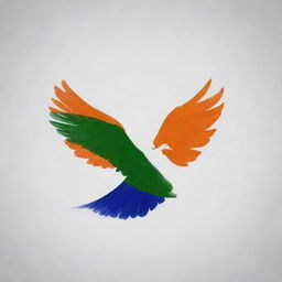 A dove painted in the beautiful tricolors of the Indian flag: a bright saffron on top, clean white in the middle, and deep green on the bottom, also featuring the navy blue Ashoka Chakra in the center.