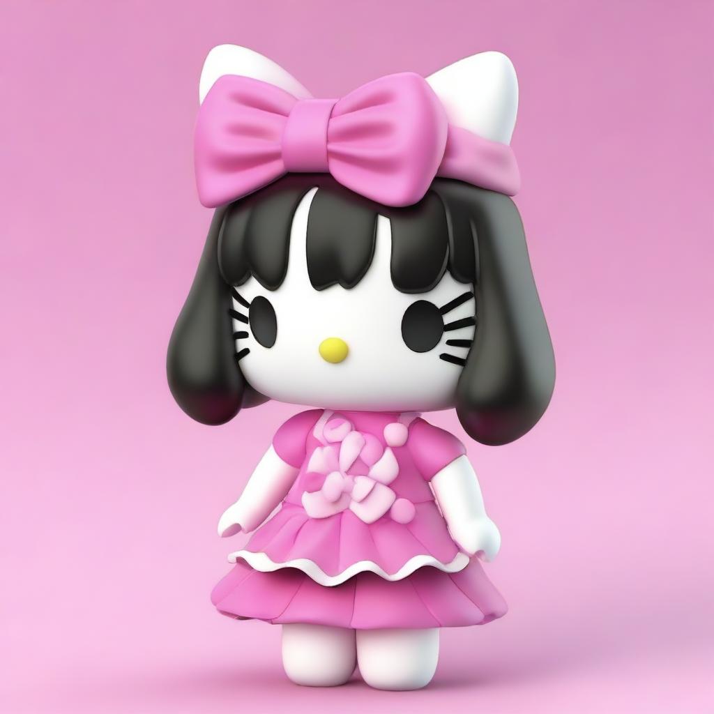 Create a 3D model of a Hello Kitty outfit