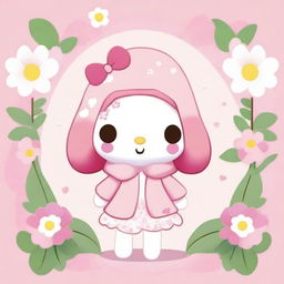 A charming illustration of My Melody from Sanrio