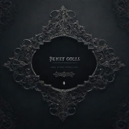 A dark, gothic, souls-like UI banner for text, with intricate filigree details around edges and a smoky, atmospheric backdrop.