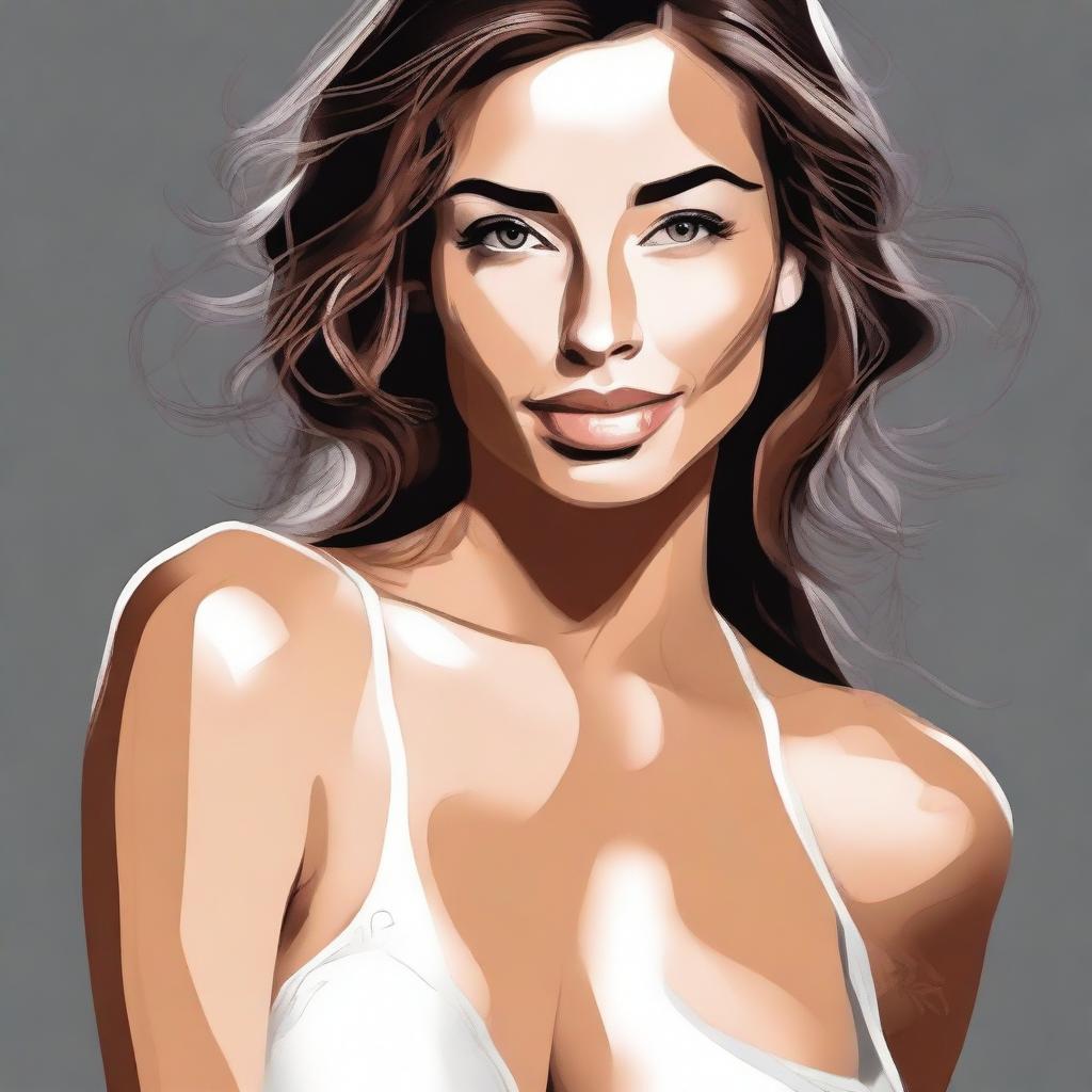 Create a stylized, sexy portrait based on the provided picture of a friend