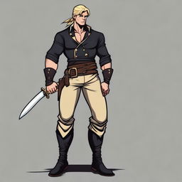 A swashbuckler rogue in a cartoon art style