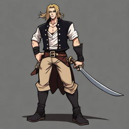 A swashbuckler rogue in a cartoon art style