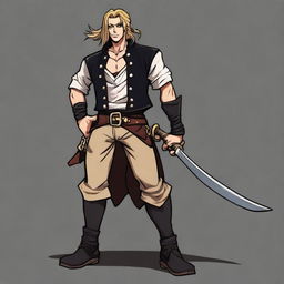 A swashbuckler rogue in a cartoon art style