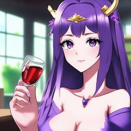 Uma waifu com beleza de tirar o fôlego, peituda, bunduda, viciada em apostas e bebidas alcoólicas e apaixonada