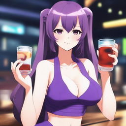 Uma waifu com beleza de tirar o fôlego, peituda, bunduda, viciada em apostas e bebidas alcoólicas e apaixonada