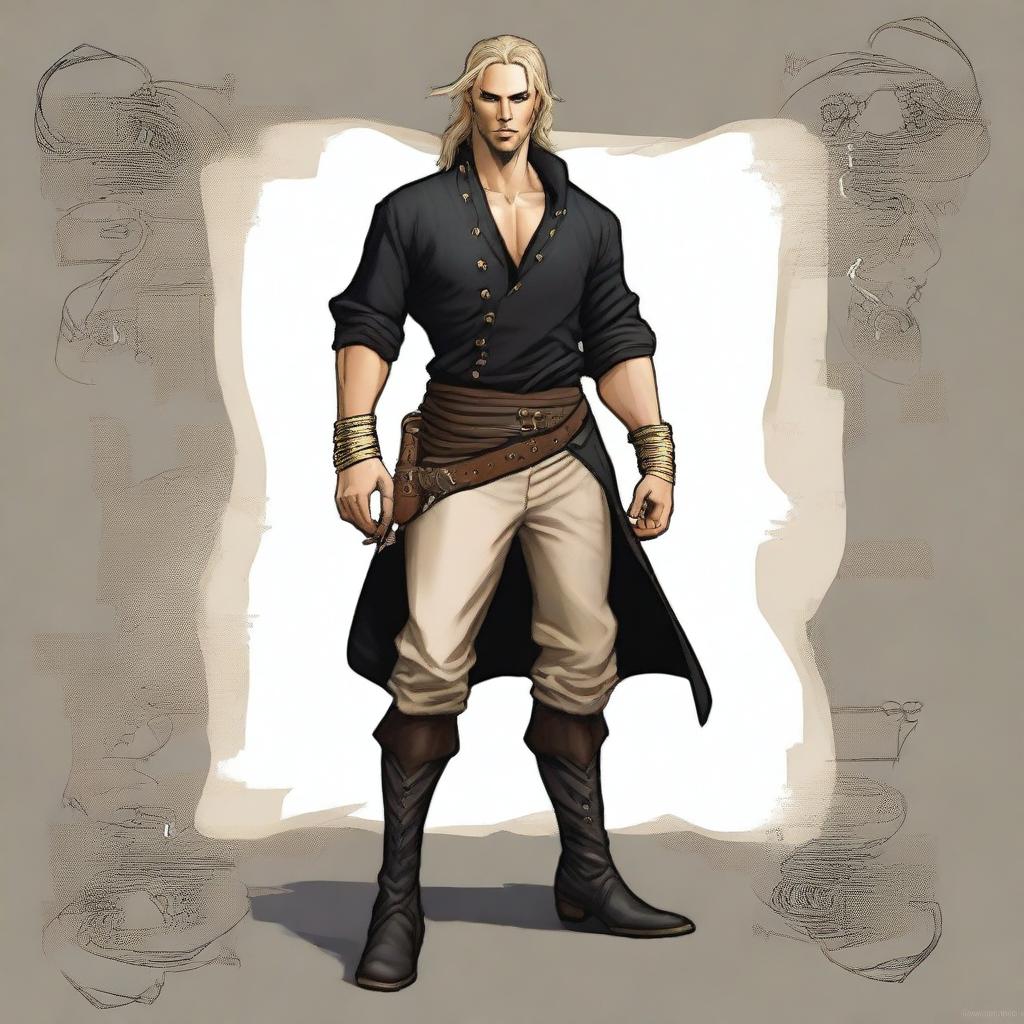 A swashbuckler rogue in a fantasy art style