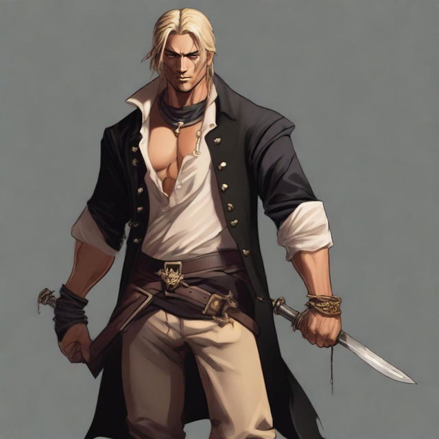 A swashbuckler rogue in a fantasy art style