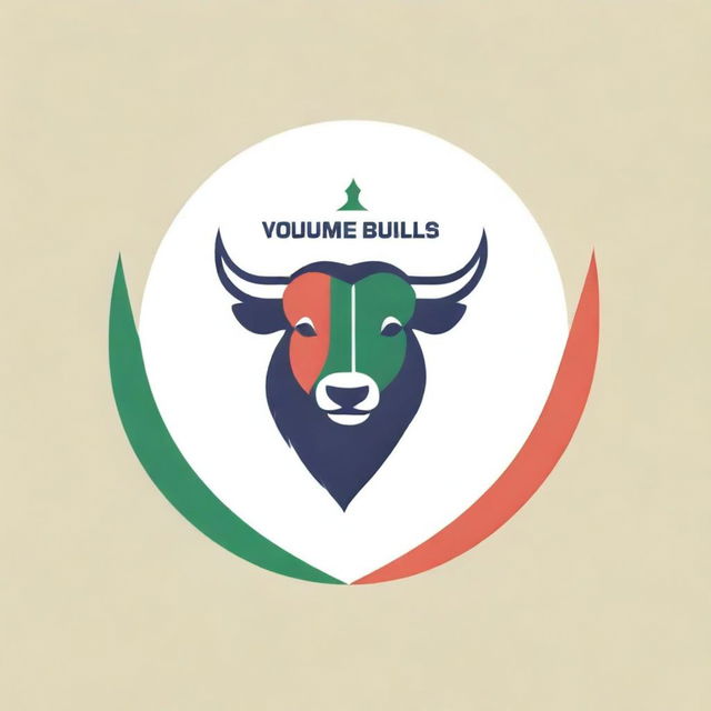 Logo of Volumebulls Stock Market Trading Academy, decked with Indian Tricolour to commemorate Republic day. Include symbolic elements of stock, investor, and academy with a heartfelt message at the bottom.