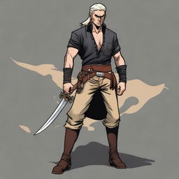 A swashbuckler rogue in a Dungeons and Dragons art style