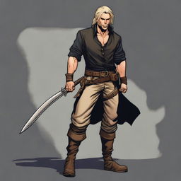 A swashbuckler rogue in a Dungeons and Dragons art style