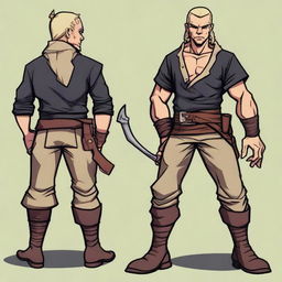 A swashbuckler rogue in a Dungeons and Dragons cartoon art style