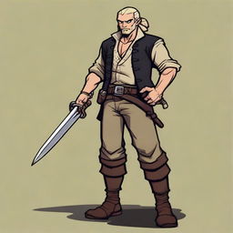 A swashbuckler rogue in a Dungeons and Dragons cartoon art style