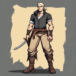 A swashbuckler rogue in a Dungeons and Dragons cartoon art style