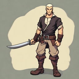 A swashbuckler rogue in a Dungeons and Dragons cartoon art style