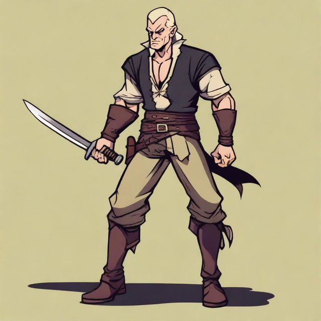 A swashbuckler rogue in a Dungeons and Dragons cartoon art style