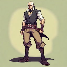 A swashbuckler rogue in a Dungeons and Dragons cartoon art style