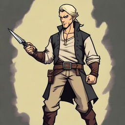 A swashbuckler rogue in a Dungeons and Dragons cartoon art style