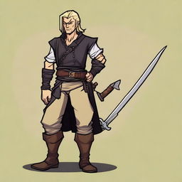 A swashbuckler rogue in a Dungeons and Dragons cartoon art style