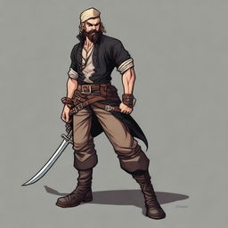 A swashbuckler in a Dungeons and Dragons art style