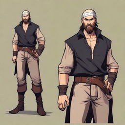 A swashbuckler in a Dungeons and Dragons art style