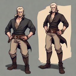 A swashbuckler in a Dungeons and Dragons art style