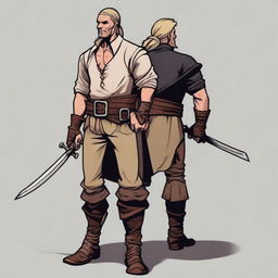 A swashbuckler in a Dungeons and Dragons art style