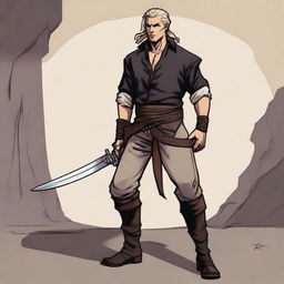 A swashbuckler in a Dungeons and Dragons art style