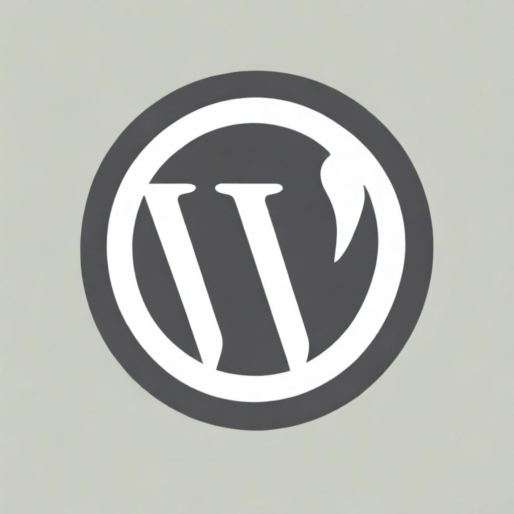 An image representing WordPress, featuring the official WordPress logo prominently