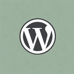 An image representing WordPress, featuring the official WordPress logo prominently