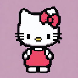 Create a pixel art image of Hello Kitty